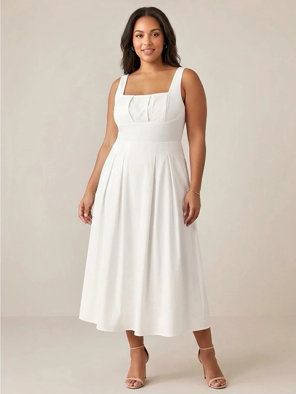 SHEIN White Midi Dress Size Large